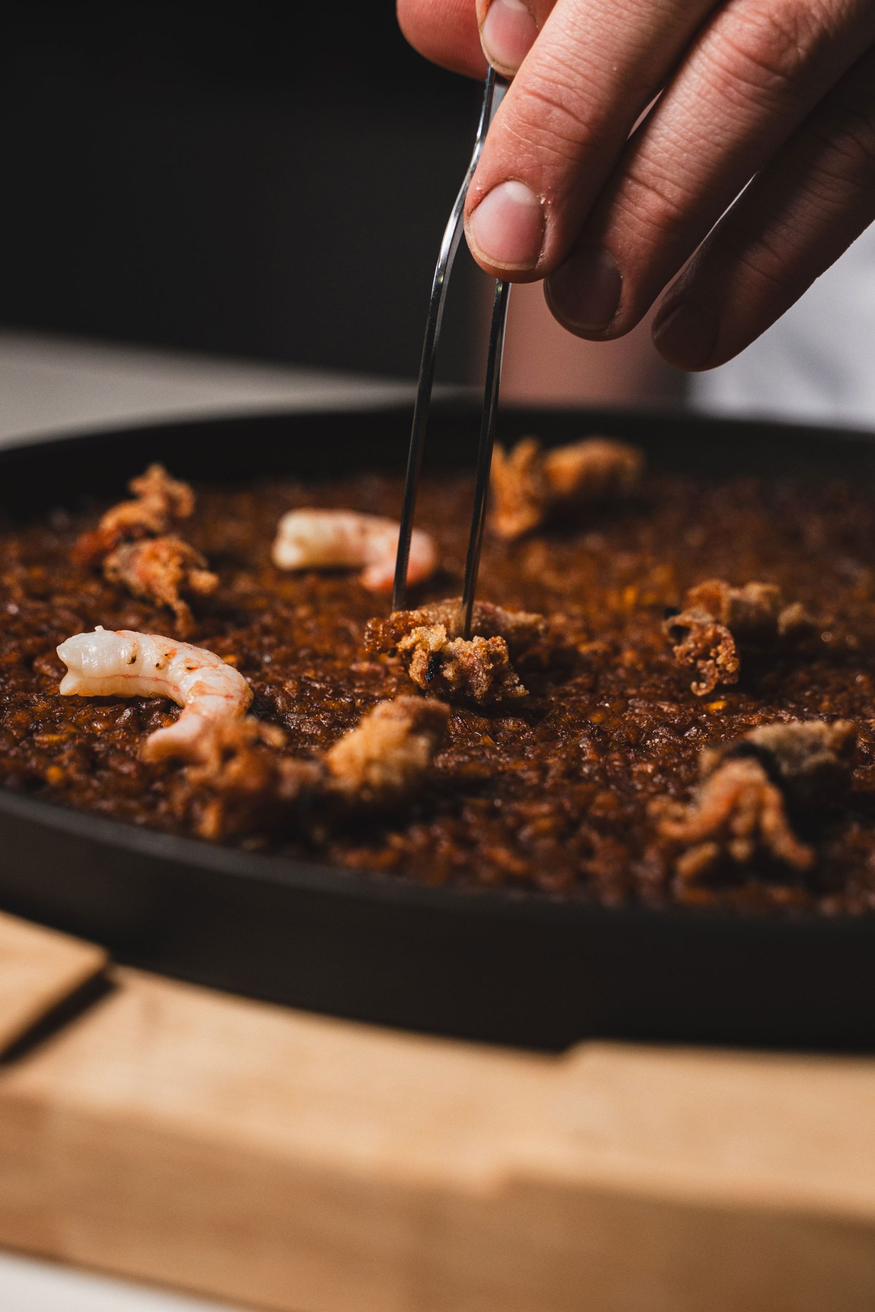 Arroz meloso de gamba roja